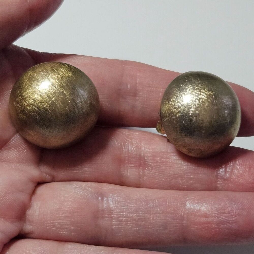 Coro vintage gold tone clip on dome earrings